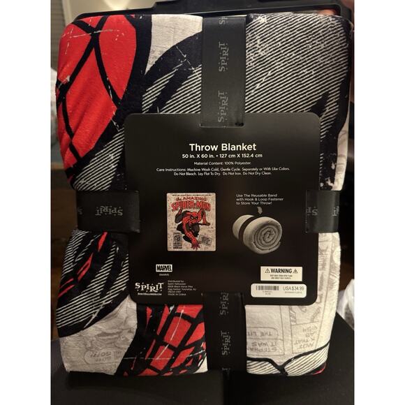Spirit Halloween Spider-Man Throw Blanket 50x60 Marvel Fleece NWT - Picture 5 of 6
